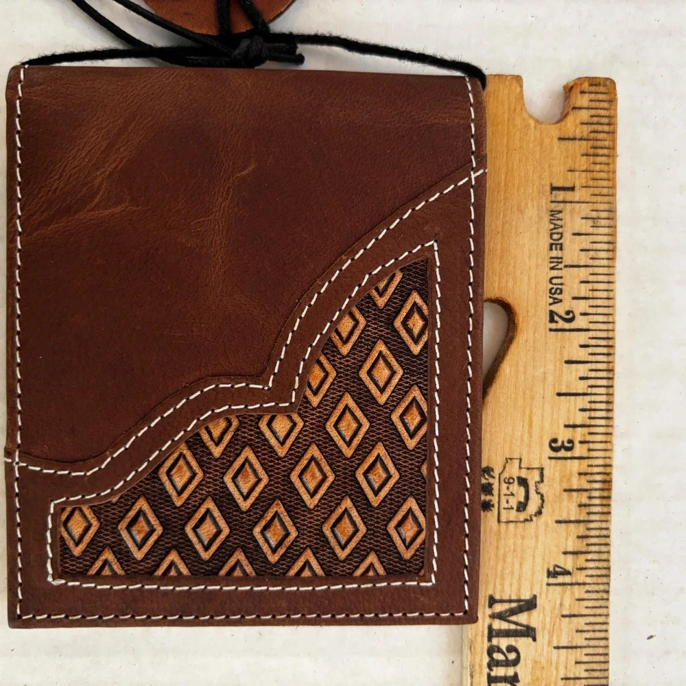 Myra Flam Bifold Wallet Mens Brown Leather Tooled Western Cowboy New
